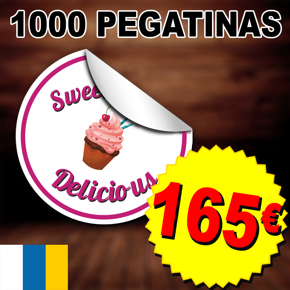 1.000 Pegatinas REDONDAS - Las Palmas | Tarjetas de Flyers, Folletos, Pegatinas, Adhesivos, Carteles, Cartas de Dípticos,